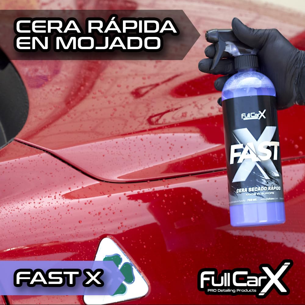 FULLCARX FastX 5-litrowy wosk w płynie na mokry samochód, wydajność 2 w 1, suszenie i ochrona o wysokim połysku, podstawa Carnauba, łatwa aplikacja, profesjonalny produkt czyszczący