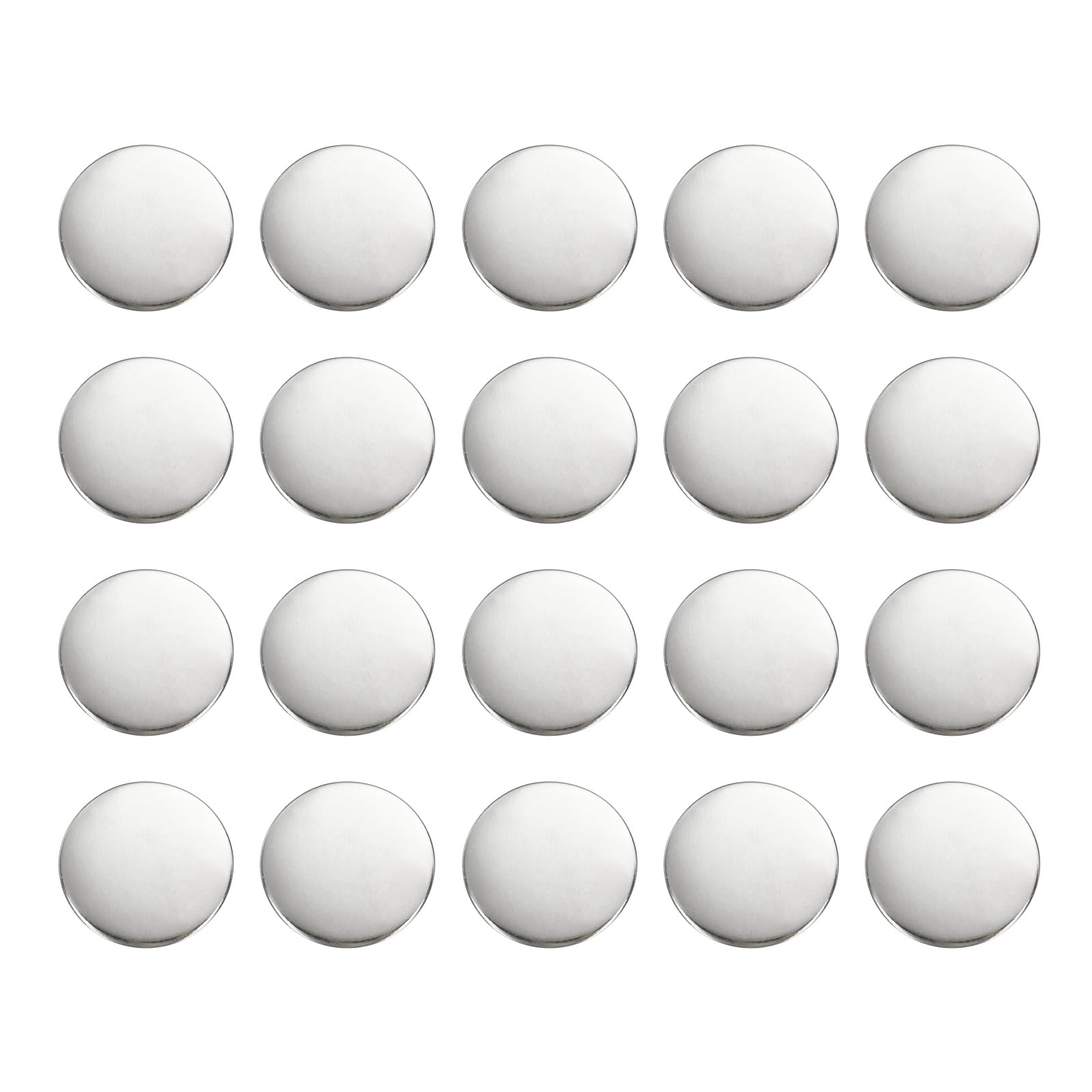 sourcing map 20pcs Metal Round Buttons 20mm Brass Sewing Craft Replacement Buttons for Blazer Suits Clothing Decoration DIY Accessories, Silver-White