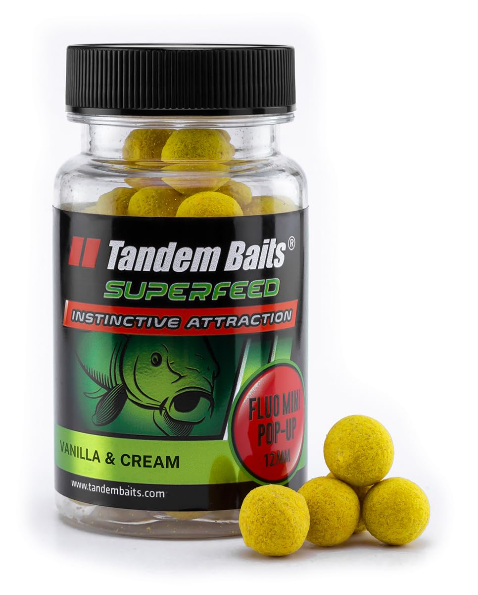 Tandem SuperFeed Fluo Mini Pop-Up Coco Vanilla - Carp Fishing Bait & Hookbaits, Monster Fish 12mm 30g โ image 1