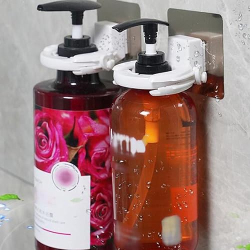 Miniatura 9 de Soporte de mano ajustable montado en la pared para botellas de gel de ducha para baño, cocina, inodoro, no requiere perforación, dispensador de