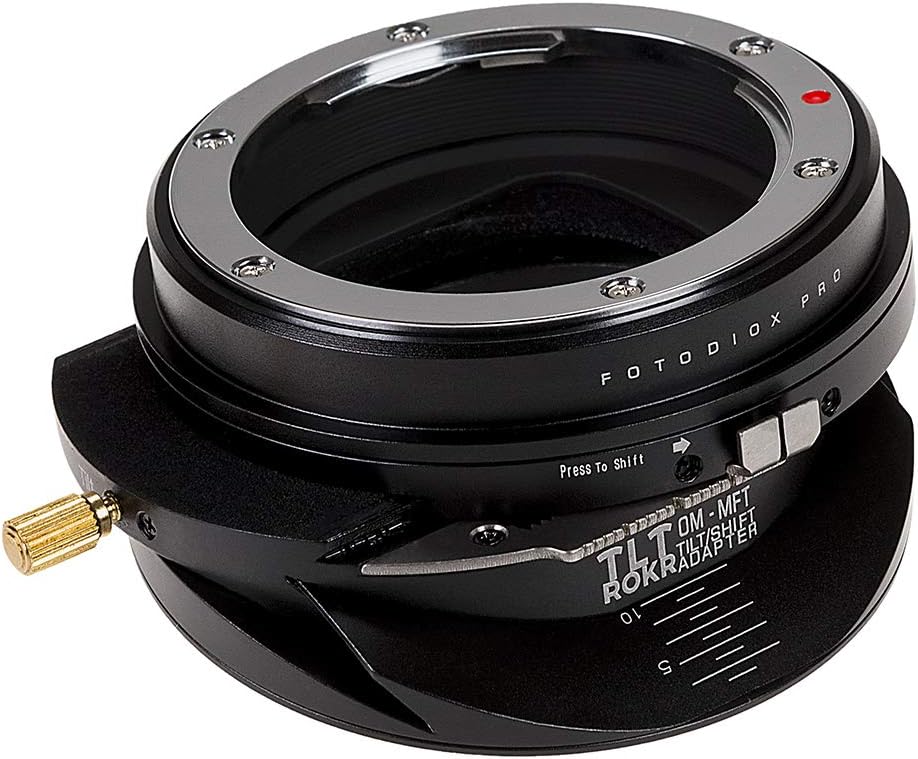 Fotodiox Pro Tlt Rokr - Tilt/Shift Lens Mount Adapter for Olympus Zuiko (OM) 35mm SLR Lenses to Micro Four Thirds (MFT, M4/3) Mount Mirrorless Camera Body