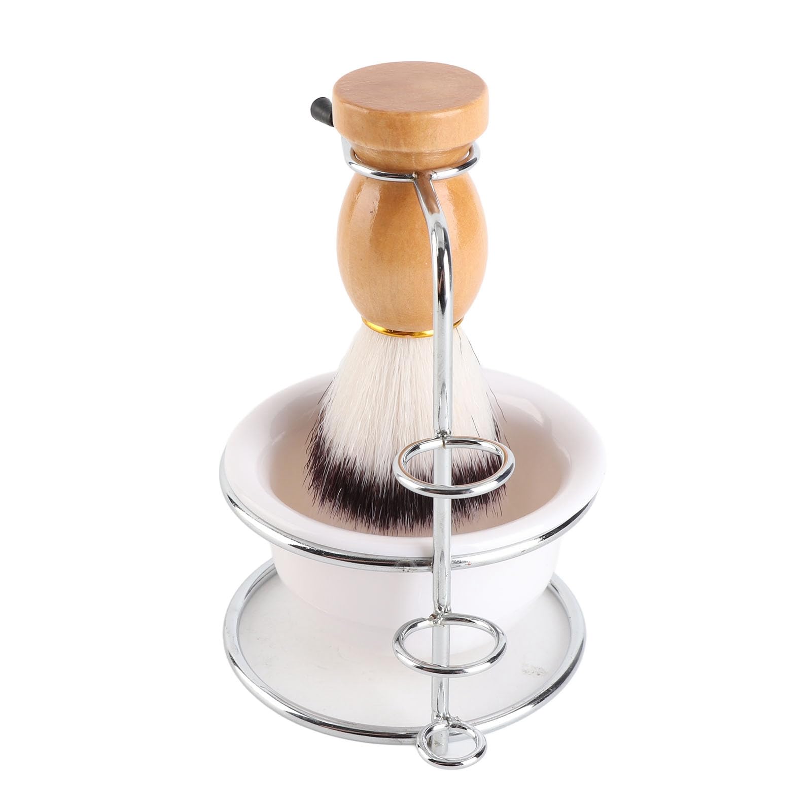 Porta Pennello Barba, Kit Ciotola per Sapone Barba con Design Montabile a Parete per Uomo, Set di Strumenti Portatili per Rasatura Bagnata o Asciutta