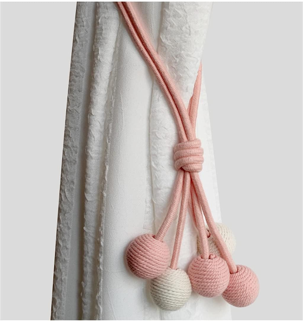 Curtain Hanging Ball Tie Cute Cotton Living Room Soft Decoration Rope Strap(C)