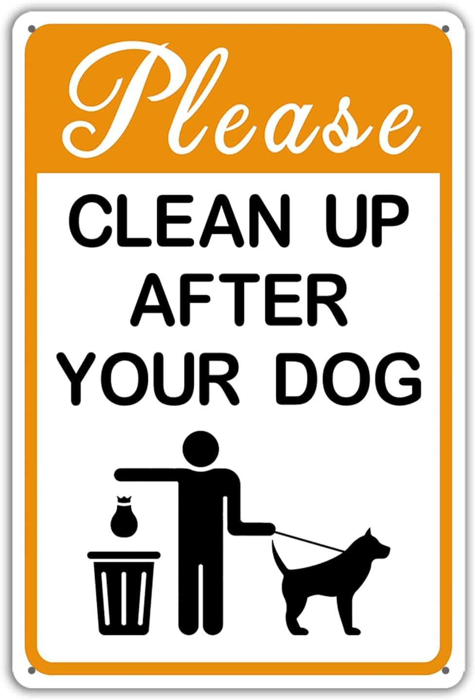 SMAZDFXX Clean Up After Your Dog Signs Lawn Decor No Poop for Yard Warning Metal Sign Please Pet Tin Rust-Free Weather-Proof 8"x12"