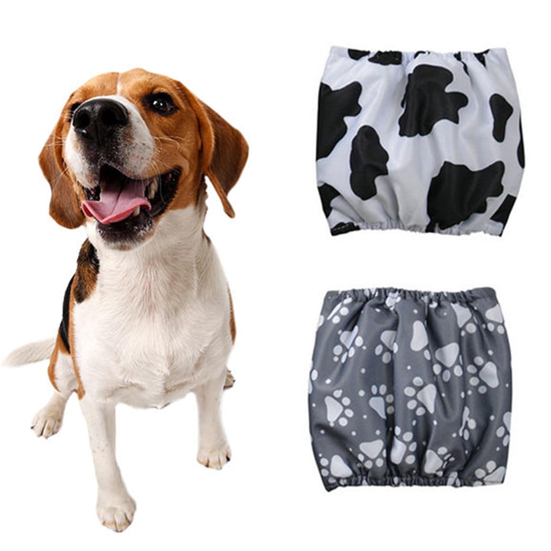 TSUWNO Pañales para Perros Macho Lavable Paquete de 2 Bandas de Vientre Reutilizables Incontinencia Cubre Panza para Mascotas Pequeños Medianos Grandes XS