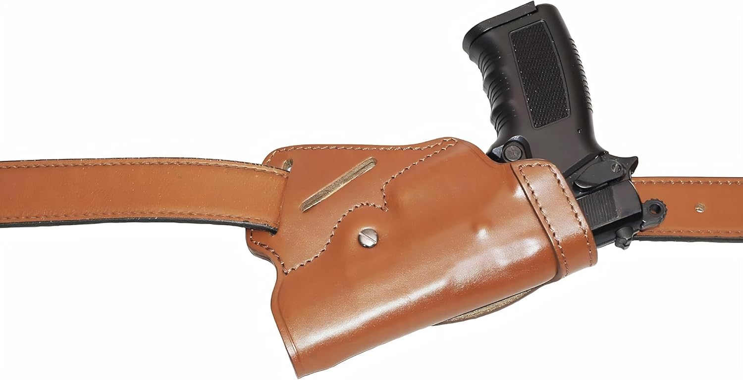 ALIS71103 Small of Back Leather Holster & Double Magazine Pouch for All 1911 Models with 4" Barrels Handmade!