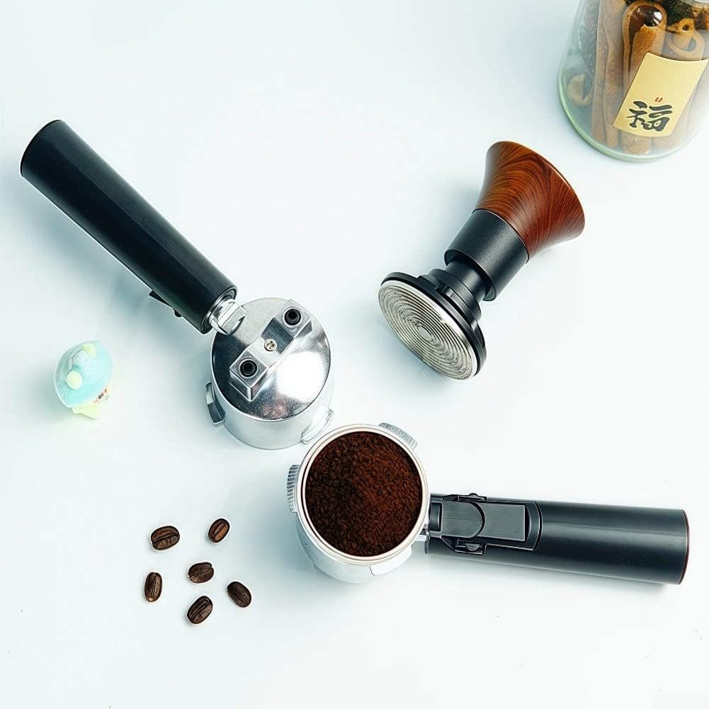 Mango espresso de aleación de aluminio para portafiltro sin fondo de 51 mm con montaje seguro de tres orejas