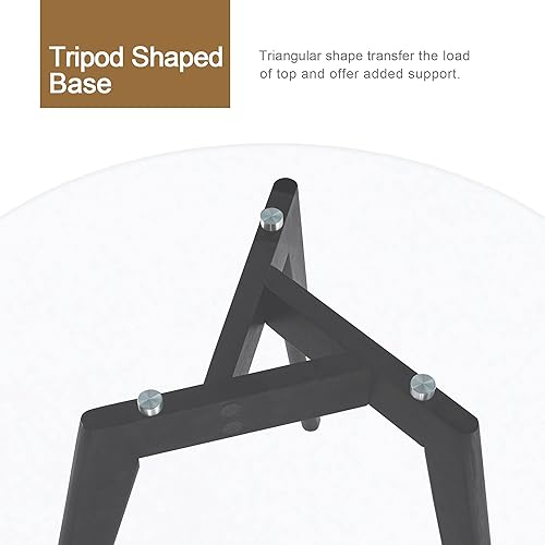 Miniatura 5 de ivinta Mesa de comedor redonda de vidrio para 2-4 personas, mesa de cocina moderna circular de 31.5 pulgadas con patas de madera para comedor, sala
