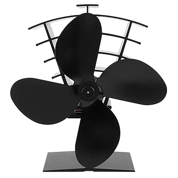 Stove Fan, 4 Blades Fireplace Fan, Eco-Friendly Practical Heat Distribution Fan, Durable Heat Powered Fan, Home for Log Wood Kitchen