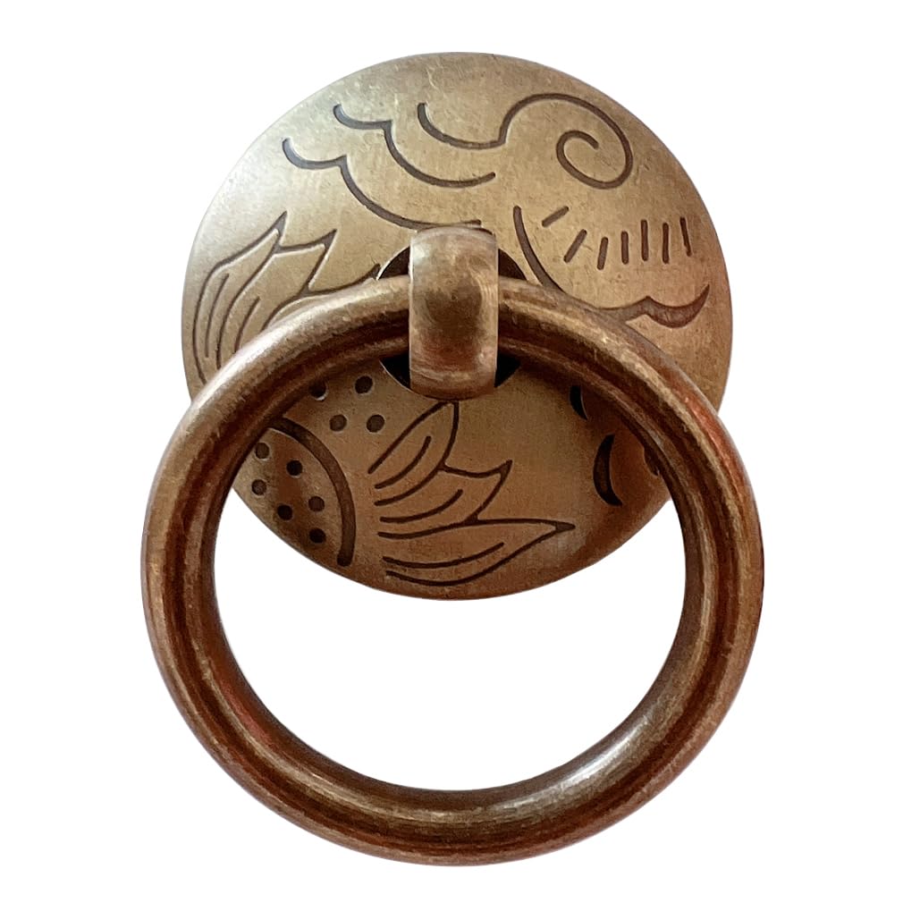 Ydhsikk Antique Bronze Drawer Handles, Brass Ring Pull Handles Multicolor 4Pcs And 8Pcs(,4Pcs)