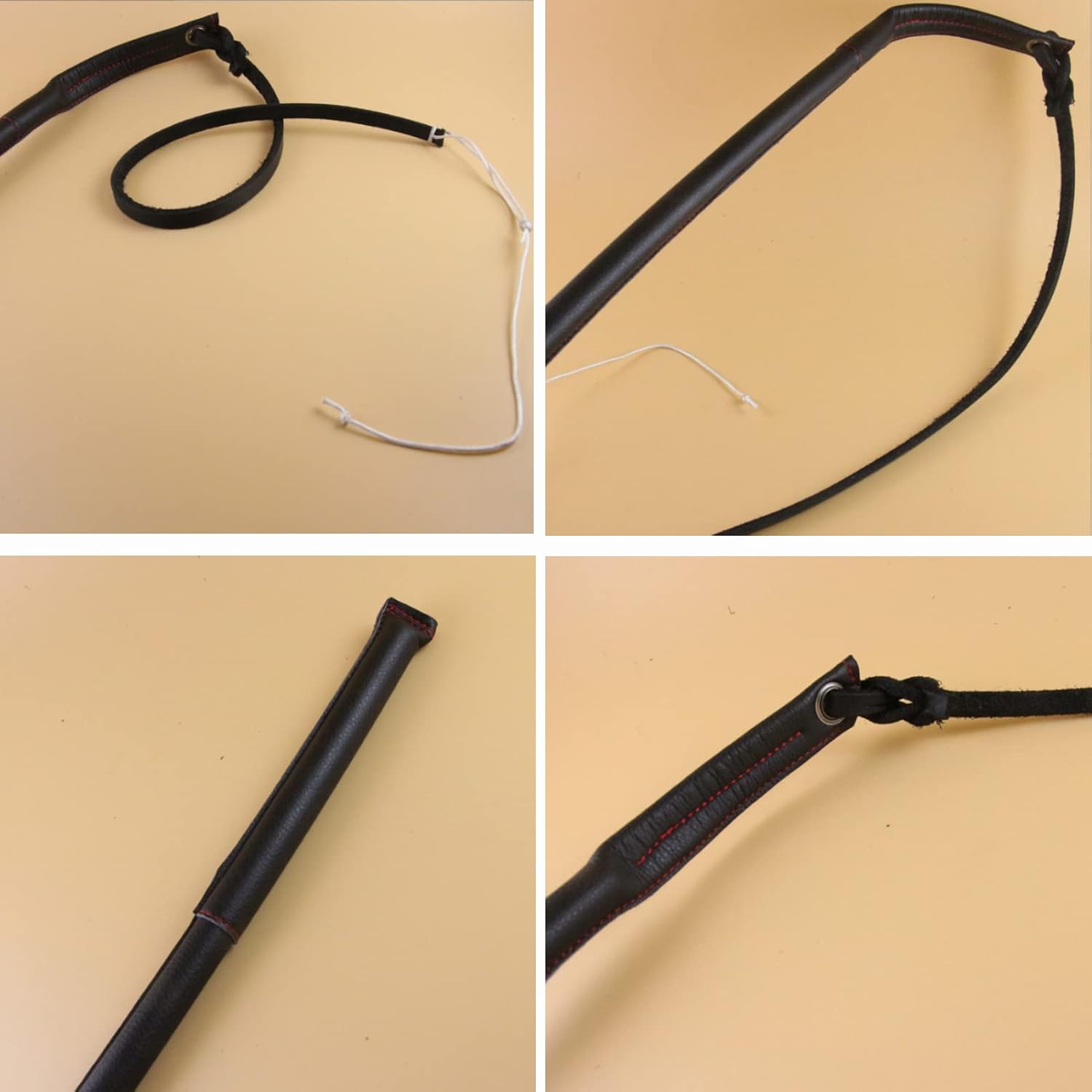 Pssopp Cowhide Dog Agitation Whip, Dog Teaser Wand Dogs Training Whip Outdoor Playing for Pulling Chasing Chewing Teasing Training