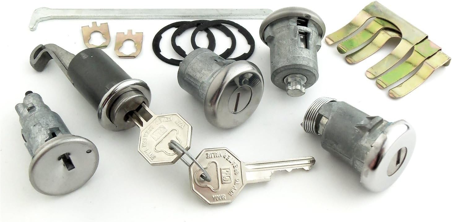 JEGS 18227 Ignition Door Trunk & Glovebox Lock Set 1968 GM Models Set Includes: