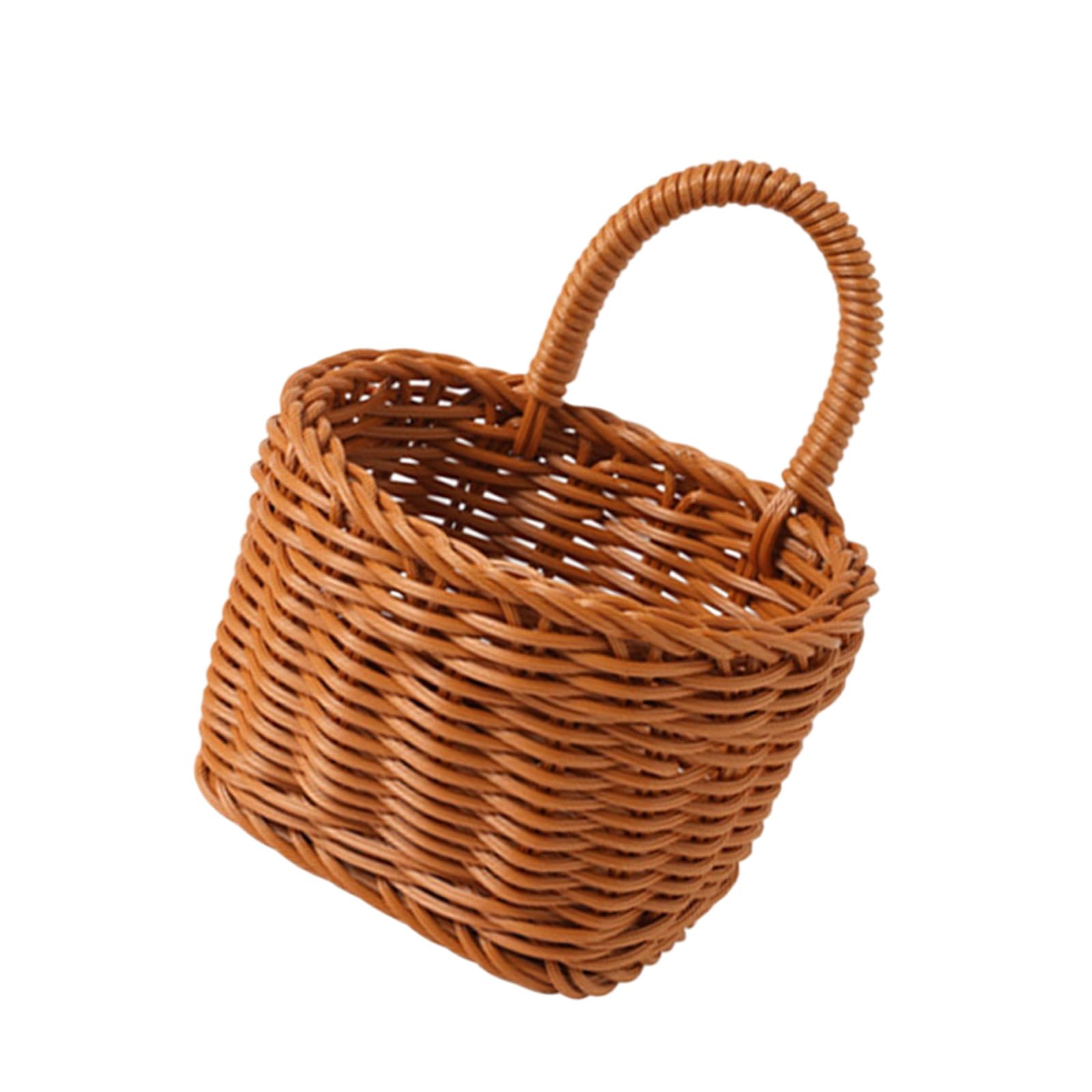 JSGHGDF Multipurpose Rattan Pattern Hanging Bin for Tidying Home Organization Home Decoration Storage Basket