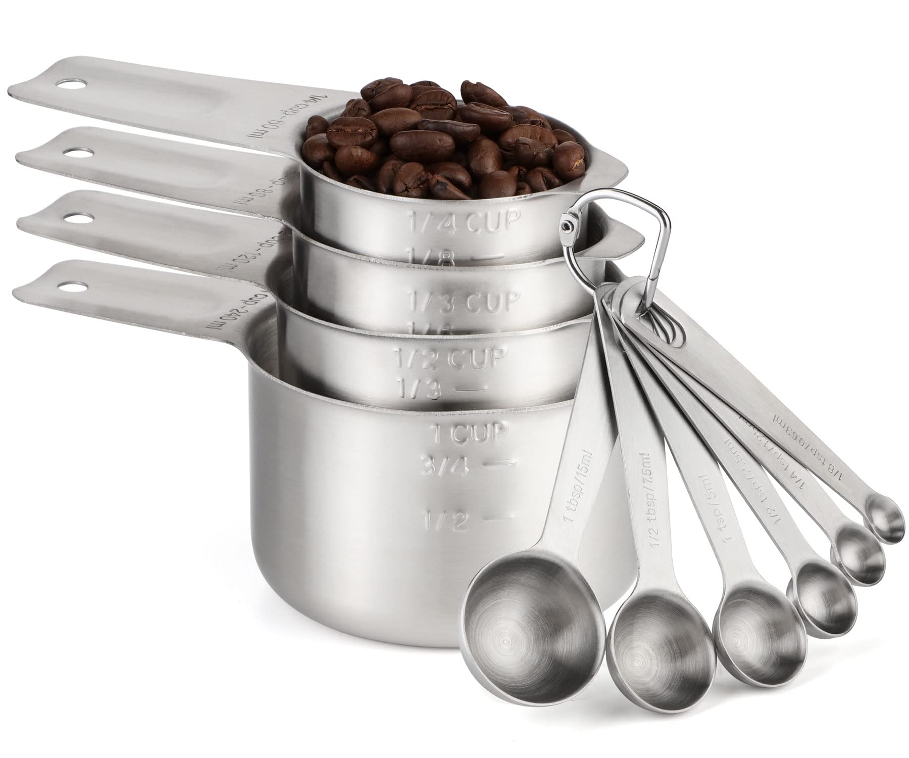Snapklik.com : Stainless Steel Measuring Cups And Spoons Set Of 10 ...
