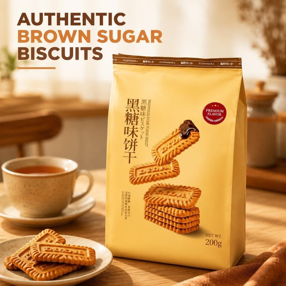 Galletas Crujientes Sabor Azúcar Negro 200g*2 Bolsas