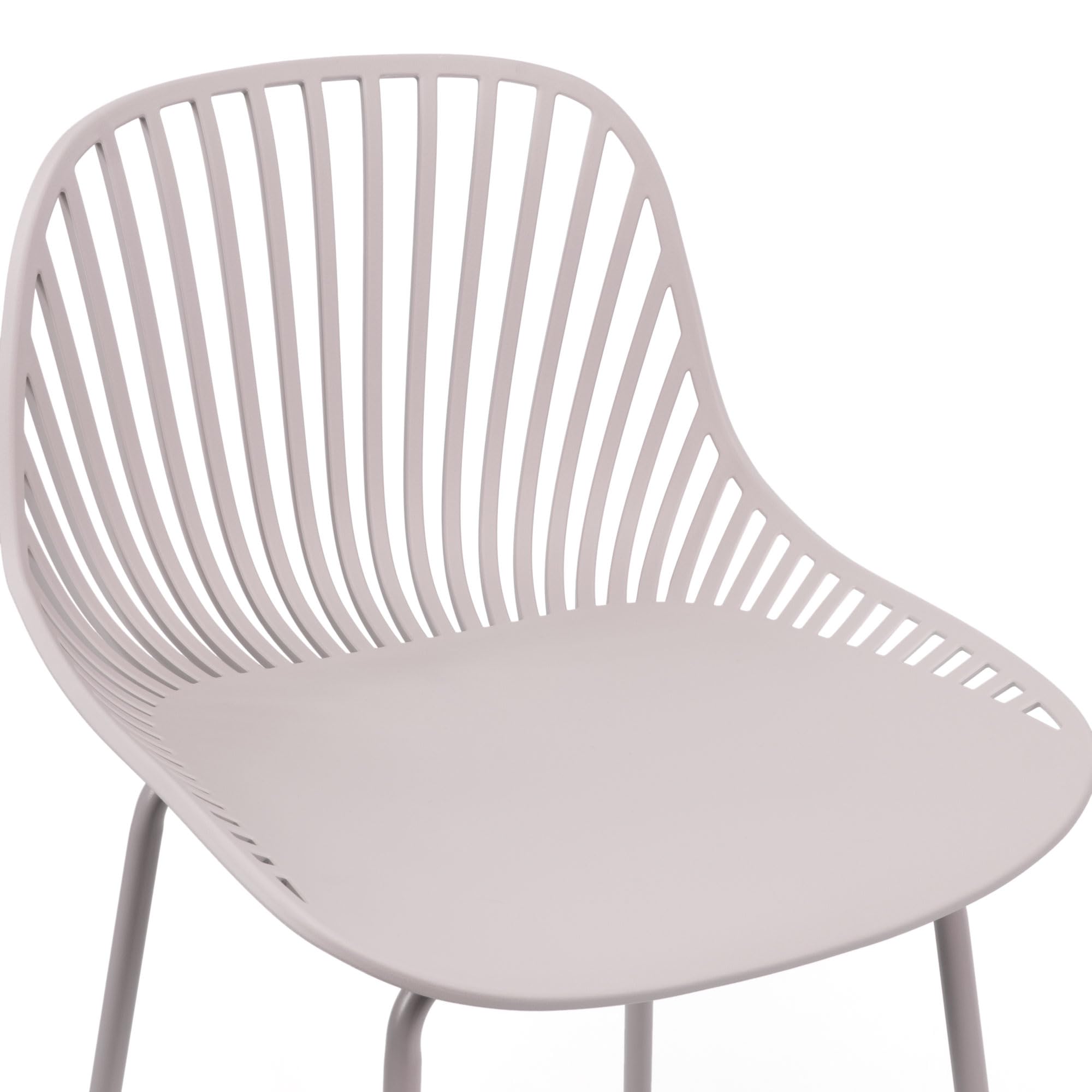 THE SECRET HOME - Taburete Alto de Polipropileno y Metal - Alto. 103 cm x Largo. 48 cm - Asiento Extra para el Hogar - Ideal para Cocina, Salon - Color French Taupe