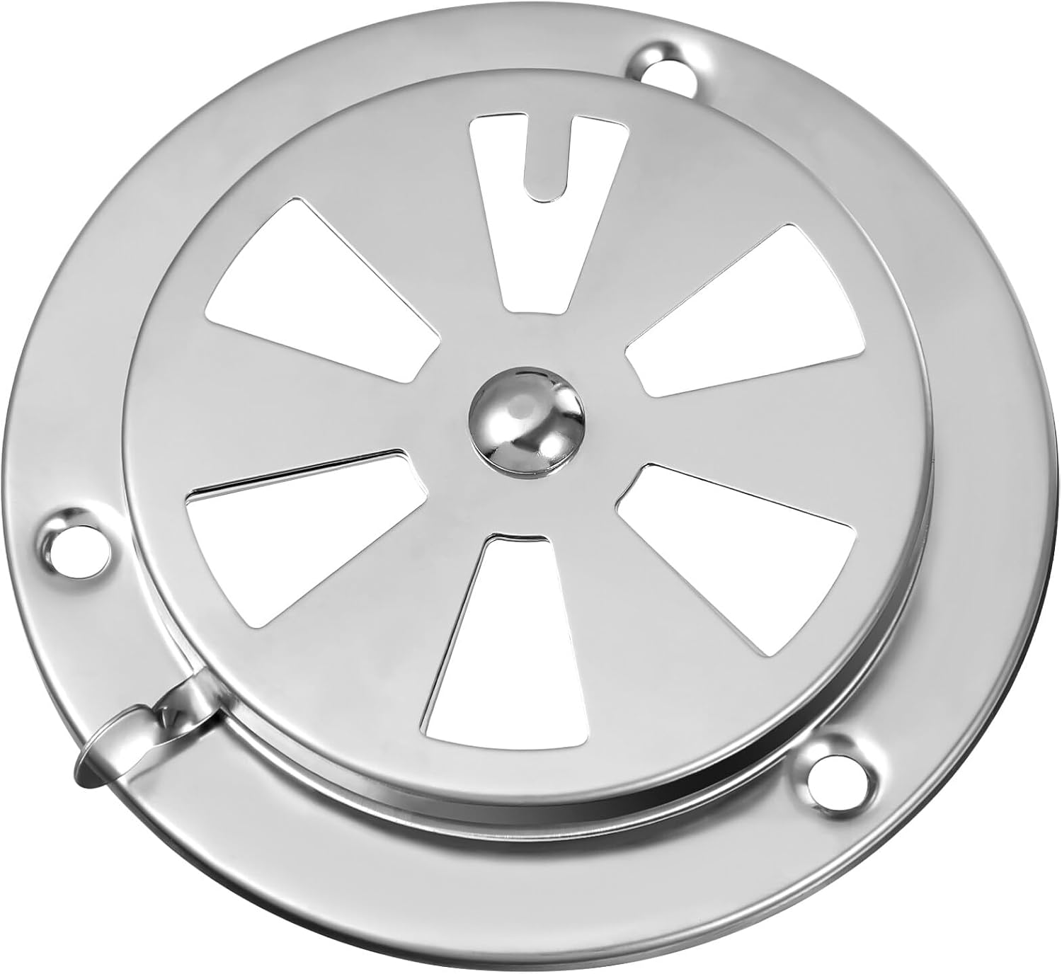 Hemobllo BBQ Smoker Air Vent - 3.7 Inch Stainless Steel BBQ Air Vent Damper Pinwheel Grill Vent Exhaust Vent Stove Air Vent Damper Thermostat Air Vent Replacement Parts, Silver