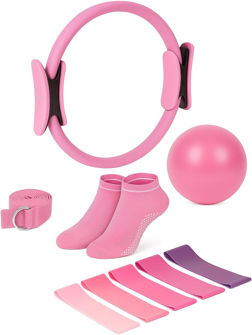 Kit de Equipo de Pilates para Mujeres, Anillo Mágico, Banda de Resistencia