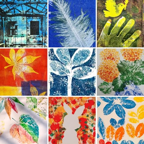 Craftask Gel Druckplatte mit Gummiwalze, 20 x 25 cm Transparent Monoprinting Druckplatte (8x10 inch)