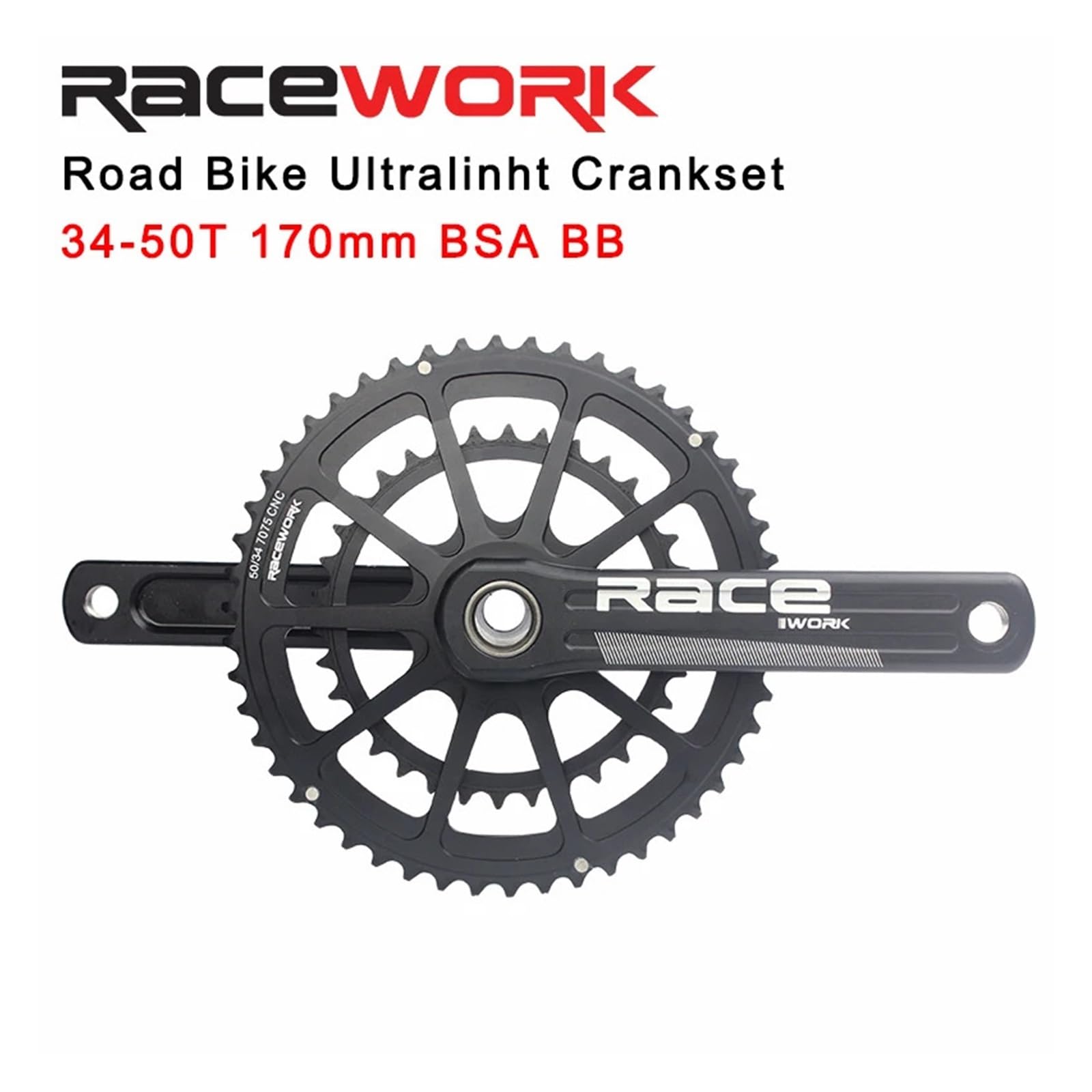 Manovella della Bicicletta 3d30 Road Bike Crankset 50-3 4t 52-36t 53-39T 17 0mm 172,5 mm 175 mm 10 11 manovellina di Corona di velocità 22s.(52-36T,175mm with BB)