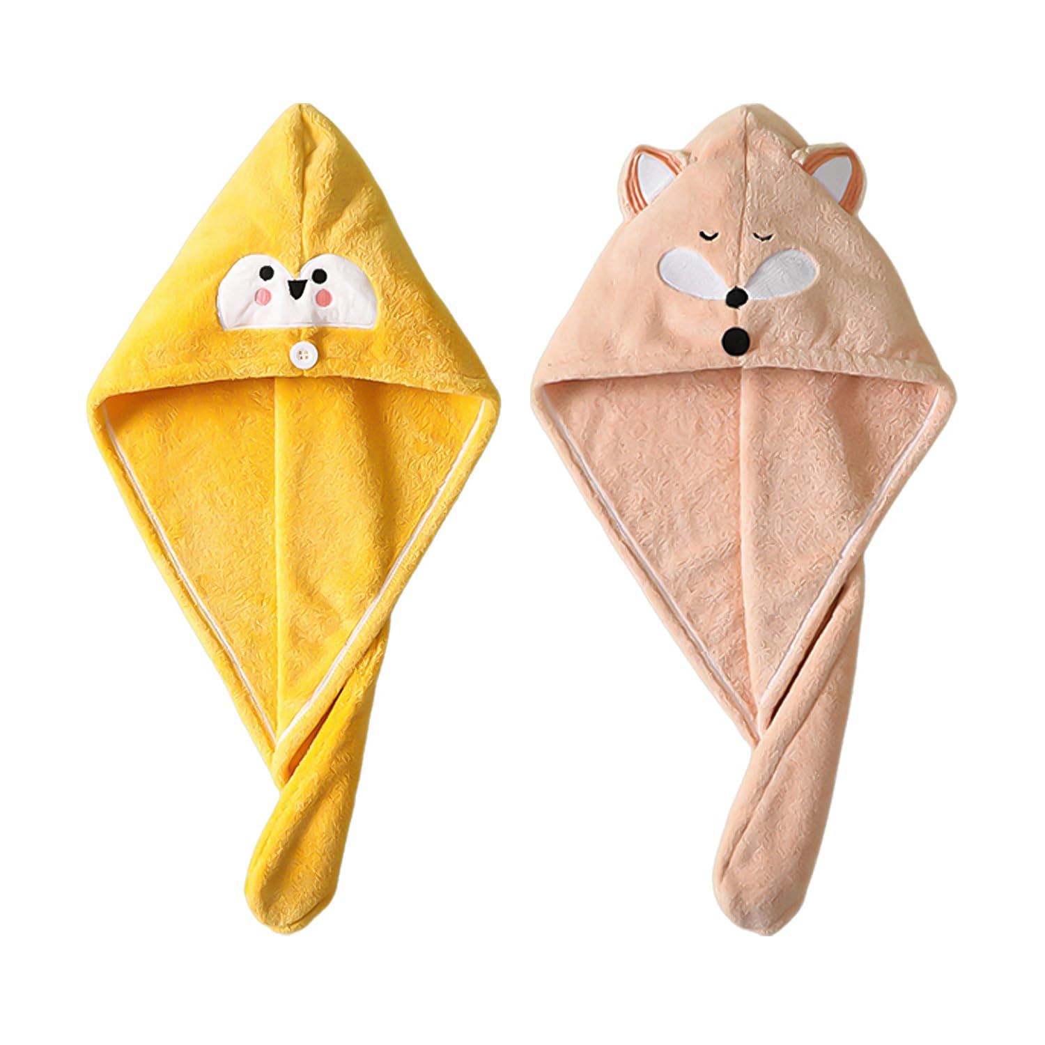 2 Pieces Of Cartoon Hair Drying Caps, Cute Hair Drying Caps, Bath Accessories, Absorbent Hair Drying Caps, Shampoo And Drying Towels