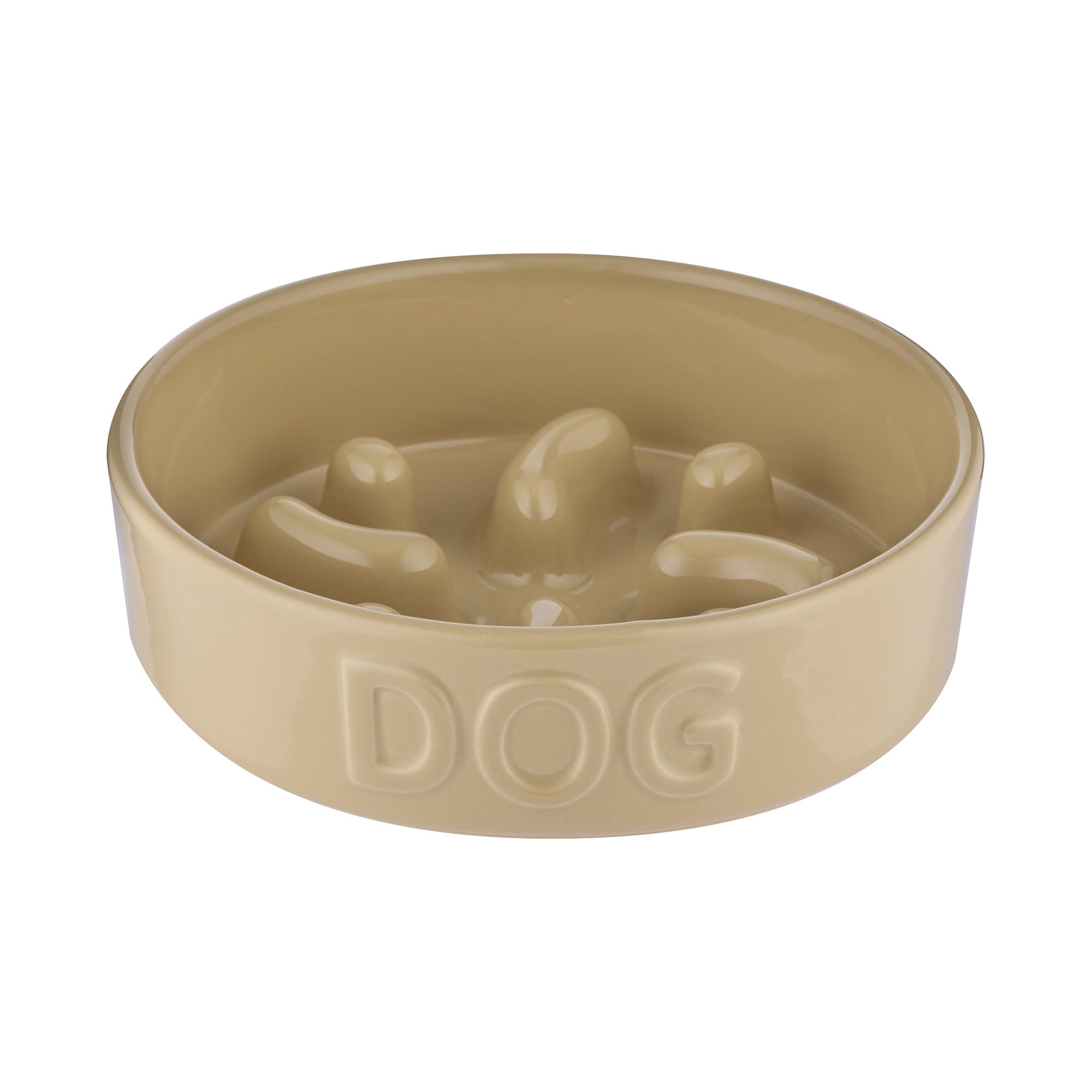 Mason Cash Cane Ceramic Slow Feeder Dog Bowl | Stoneware Pet Bowl with Raised Ridges for Healthy Digestion | Durable & Dishwasher Safe | Ideal for Medium and Large Dogs