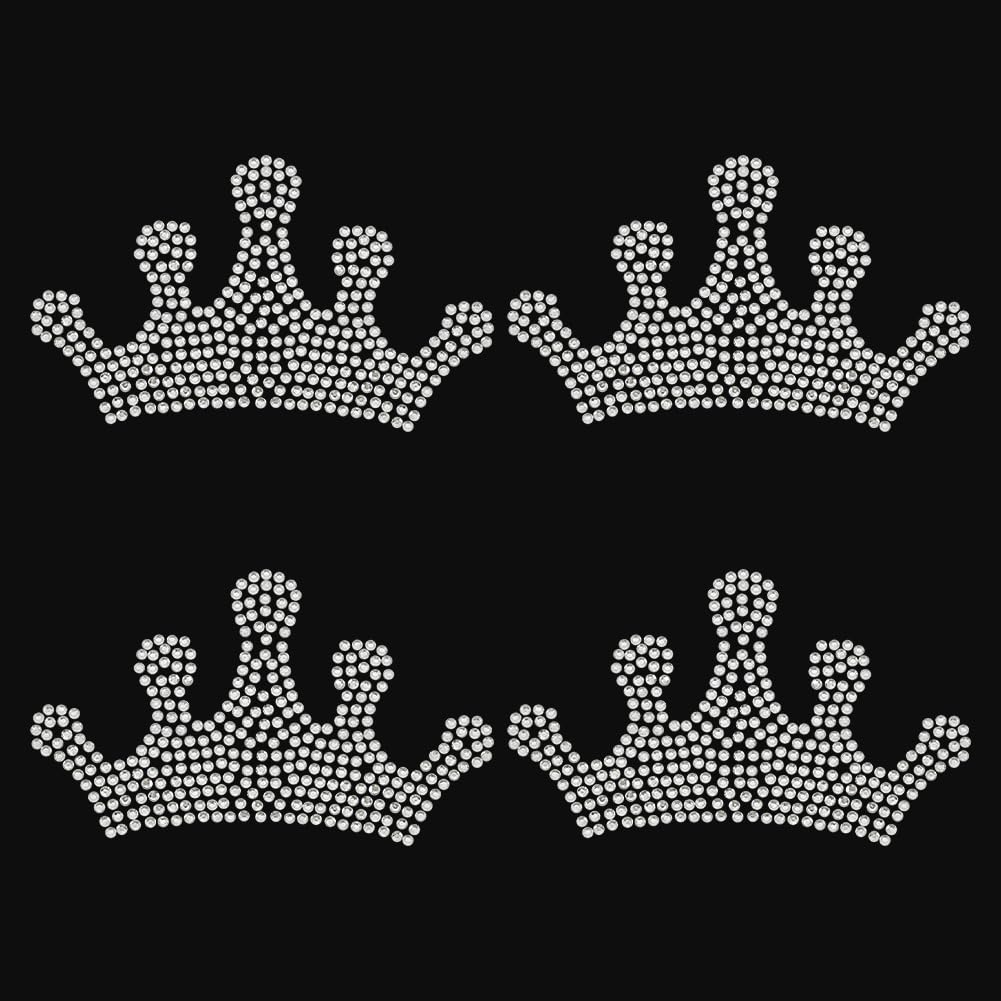 Applique thermocollante en strass couronne pour masquer un accroc et réparer un habit
