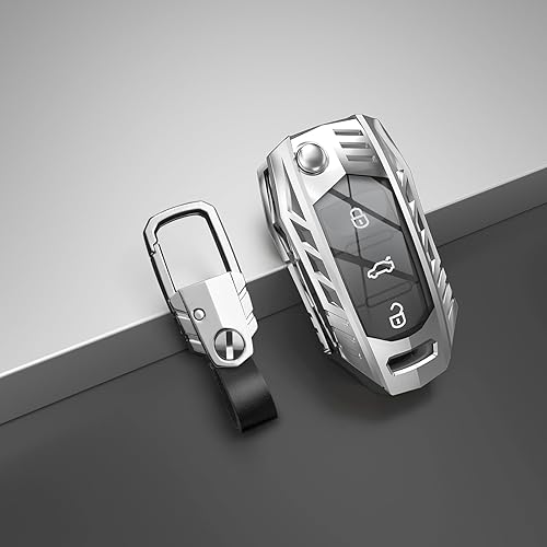 Miniatura 9 de Funda para llavero Volkswagen con llavero, elegante y duradera funda de protección de aleación de zinc compatible con VW Golf GTI Jetta Passat