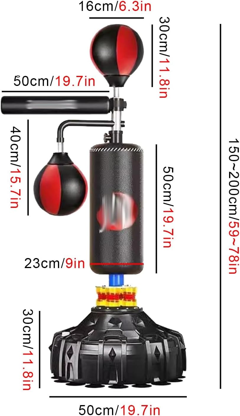 Freestanding Boxing Speed Trainer with Resistance Bands Box Punching Bag with Gloves for Home Office Gym