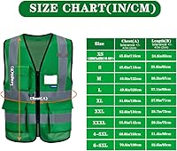 Vista 2 de Chalecos de seguridad reflectantes verdes A-SAFETY, talla 3XL