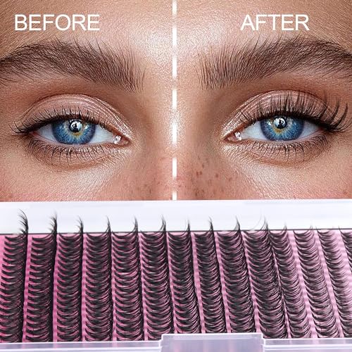 Image of FANXITON Lash Clusters 280 Pcs Wispy Lash Clusters D 8-16 MM Natural Eyelash Clusters 30D Individual Eyelash DIY Lash Extensions at Home (30D)