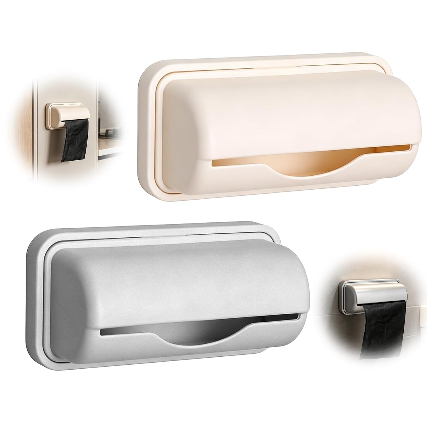 2 Piece Garbage Bag Dispenser,Trash Bag Holder Dispenser,Fine Liner Trash Bags Dispenser,Acrylic Trash Bag Dispenser,No Drilling Required,Suitable for Home Storage Organization