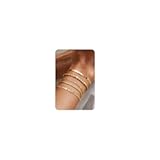 5/6Pcs Gold Plated Bracelets for Women Trendy, S925 Plated Silver Bracelet Stack, Non Tarnish Waterproof Bracelets for Women, Paperclip Herringbone Figaro Cuban Twist Chains, Size 6.5''+2''