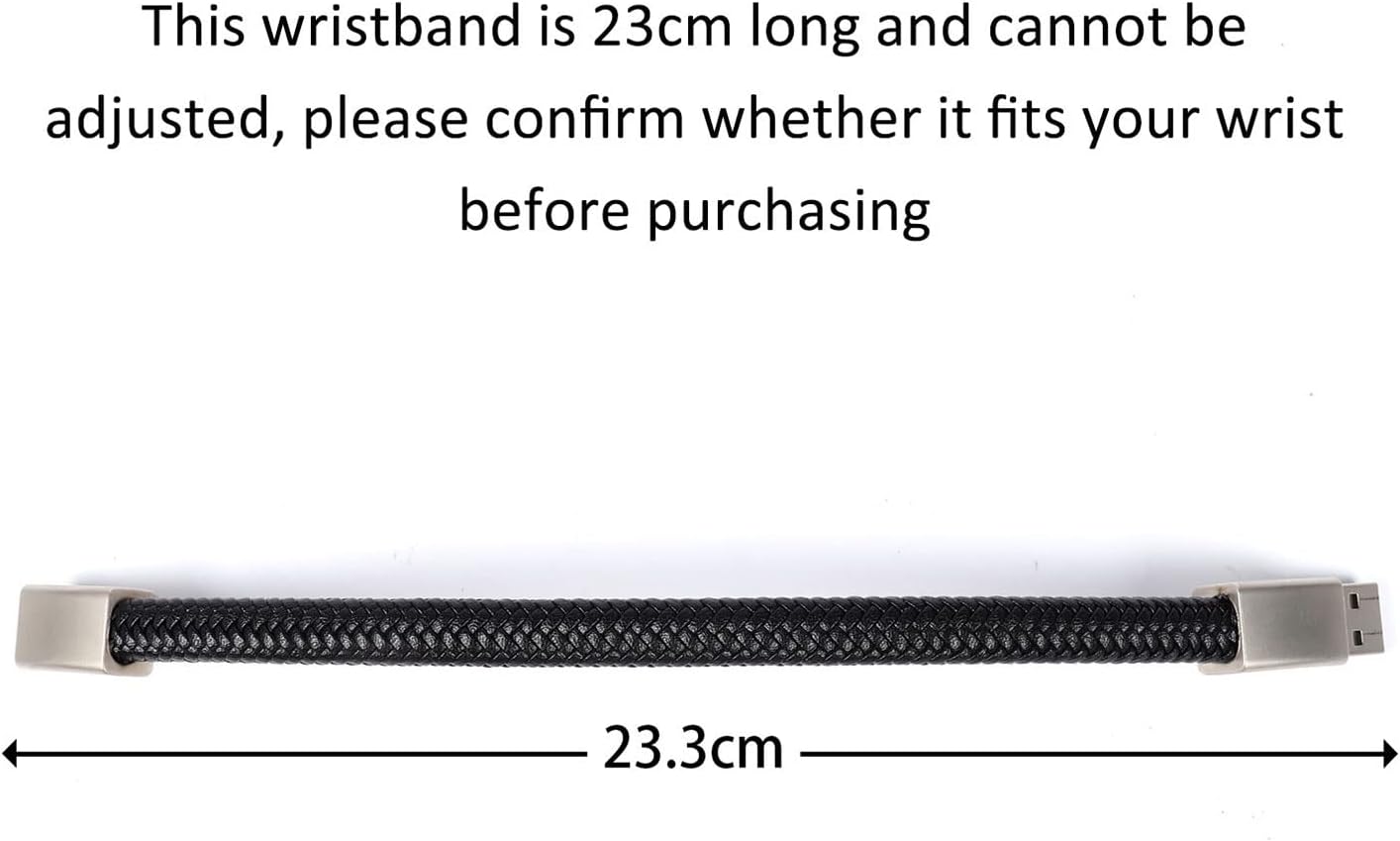 CHUYI Bracelet Design 128GB USB 2.0 Flash Drive Portable Metal and PU Leather Braided Rope Wristband Thumb Drive Cool Jump Drive Novelty Memory Stick Data Storage U Disk Gift for Men (Black)