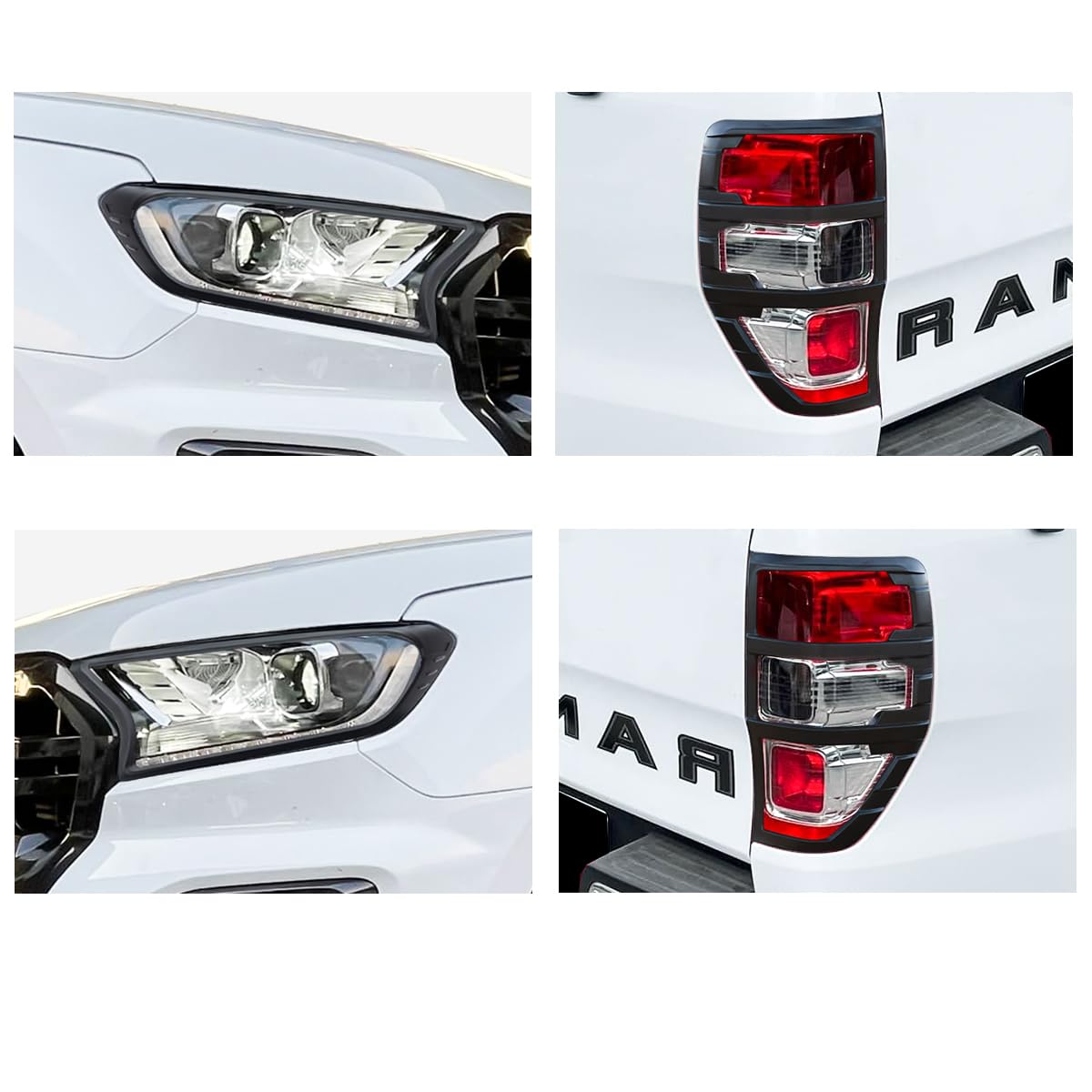 Coperture Fari E Fanali Per Ford Ranger 2015-2022 - In ABS Nero, Per Wildtrak, Raptor, Ecc. - Foto 7