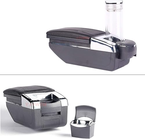 Miniatura 5 de YJYWZH Caja de reposabrazos para Nissan March 2010 2011 2012 2013 2014 2015 2016 Accesorios automotrices de caja de almacenamiento de cuero consola