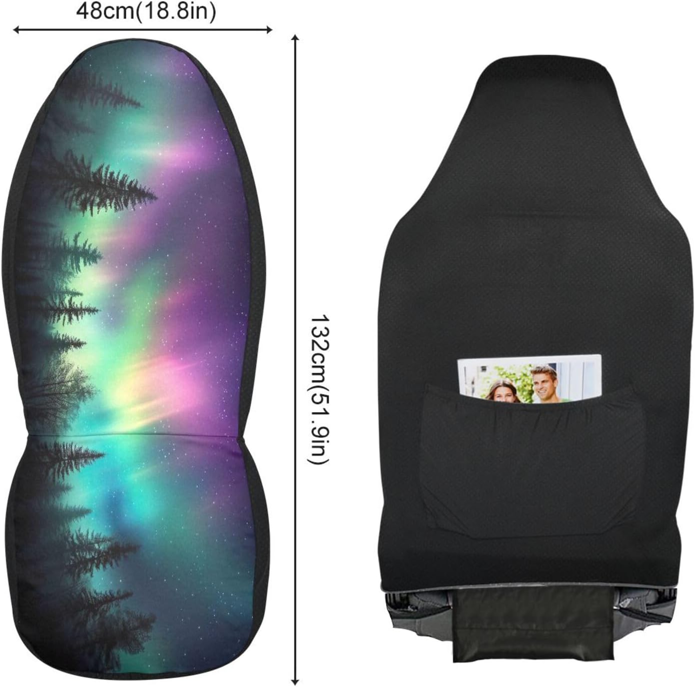 Wild Aurora Borealis Car Seat Covers Front Seats Protector Fits Universal Breathable Washable Seat Cover for SUV,Sedan 2PCS