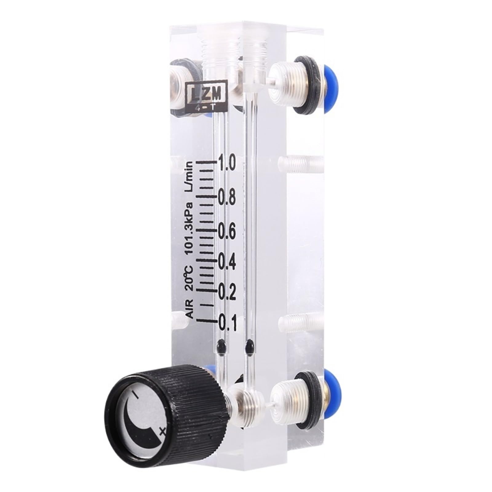 Medidor de flujo de área variable acrílico ABCA-4T de 0,1 a 1 l/min, rotámetro de gas ajustable for montaje en panel, controlador de caudal de aire.