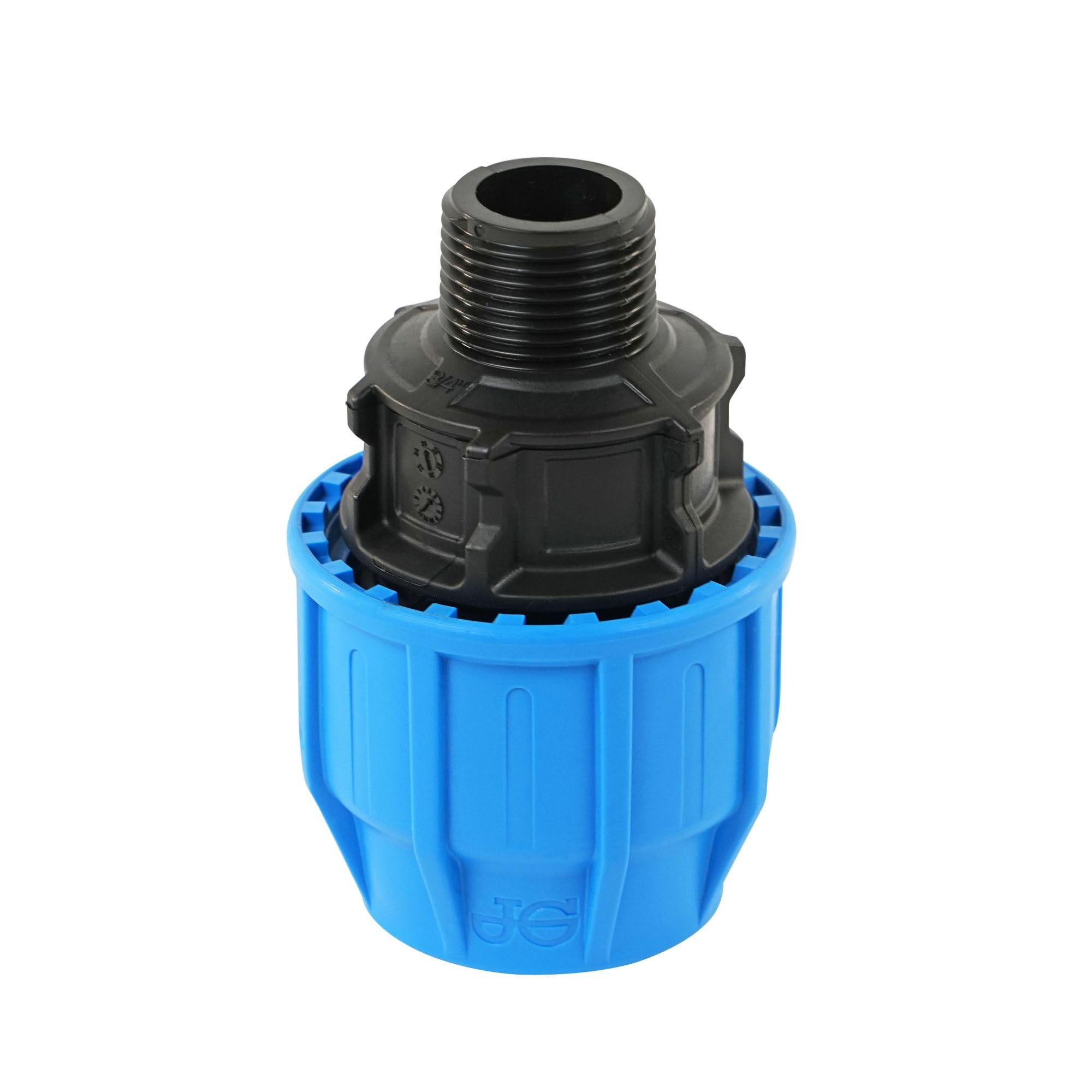 John Guest Men's Blue Mdpe Compression Thread Adaptor 25Mm X 1" Bsp Pipe Fitting, Wras Approved Connector