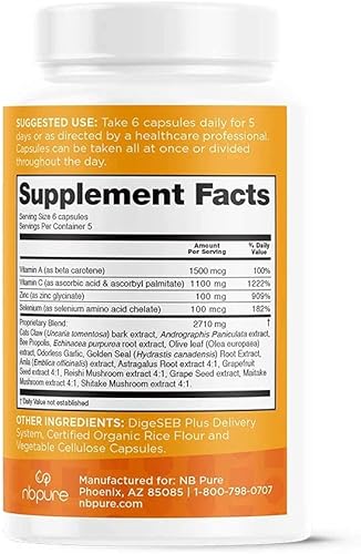 Miniatura 7 de nbpure Cápsulas de suplemento inmunitario para reforzar el sistema inmunitario, 30 unidades