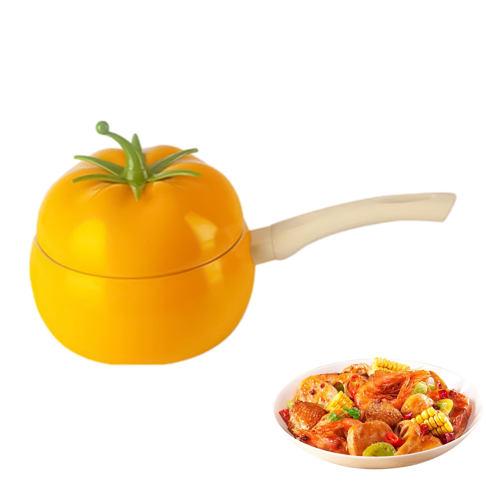 Sartén con forma de tomate, olla para espaguetis con mango, olla para fideos instantáneos de larga duración, olla para fideos instantáneos coreanos, olla para fideos al huevo, olla para fideos de | fideos instantáneos de larga duración, olla para fideos i