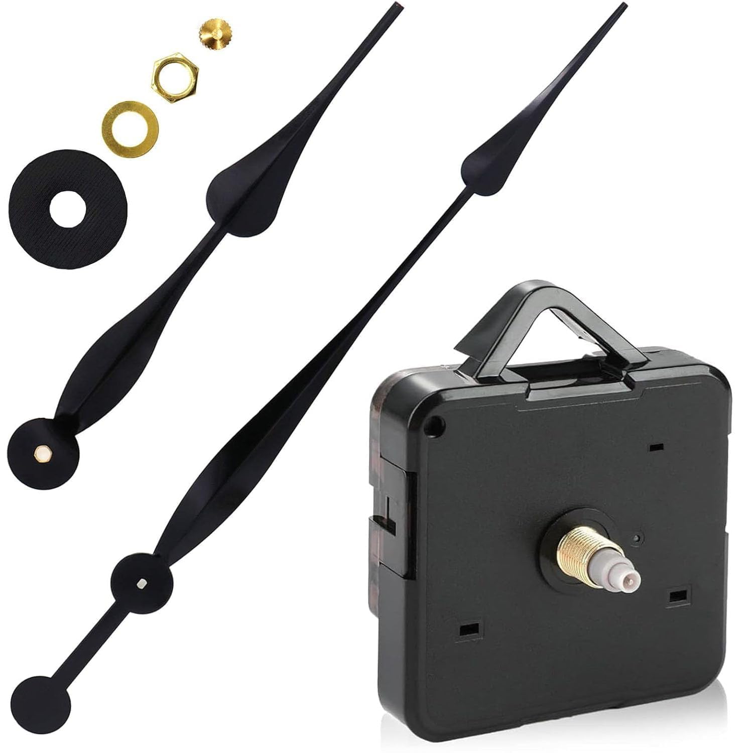 Paicreate Black Clock Mechanisms Battery Powered, Silent Quartz Mechanism Movement Kits, High Torque Movement Replacement For Crafters, Home Repair & Clock Makers