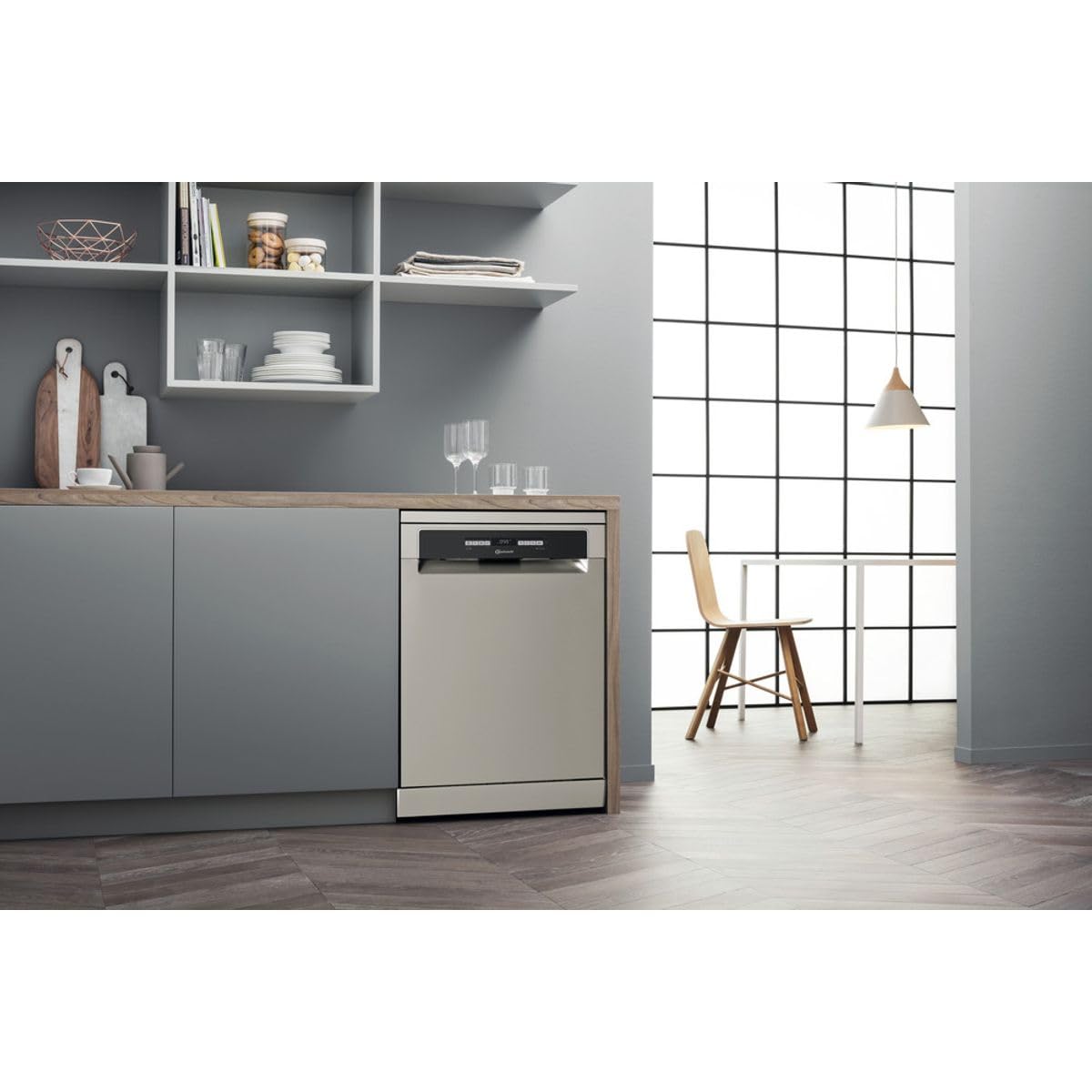 Bauknecht - BFO 3C33 P 6.5 X Freistehender Geschirrspüler - 14 Maßgedecke - PowerClean, ActiveDry, Sensor-Programm - Edelstahl-Design - Energieeffizienzklasse D - 85 x 59 x 60 cm (HxTxB) - Edelstahl