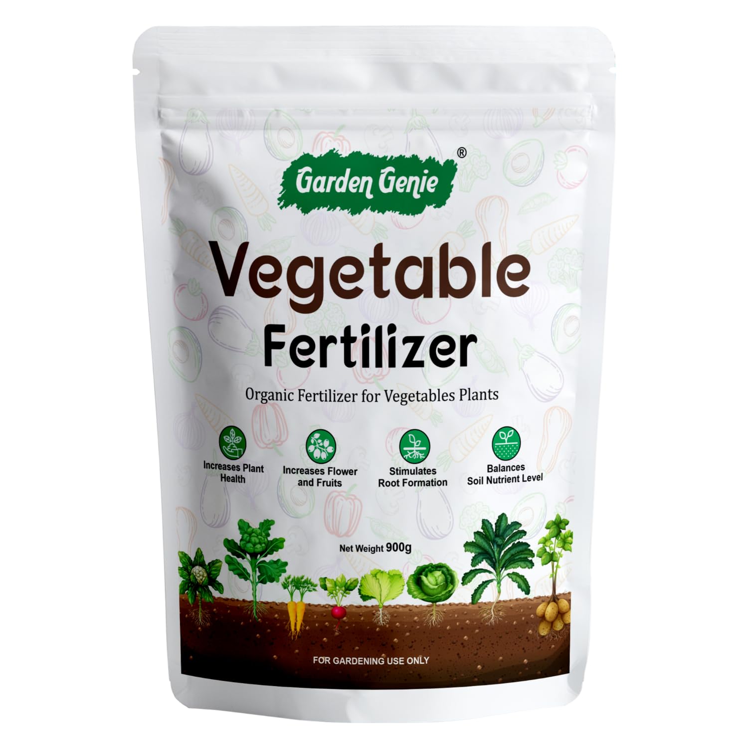 Garden Genie Fertilizer for Vegetable Plants 900g | Organic Growth Booster for Growing Vegetables in Home Garden, Powder (B0CNH5FYVM) Amazon Price History, Amazon Price Tracker
