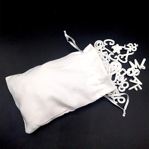 Miniatura 2 de Juego de letras blancas de 340 caracteres para tableros de letras de fieltro intercambiables, letras de 3/4 pulgadas con bolsa de tela de regalo que