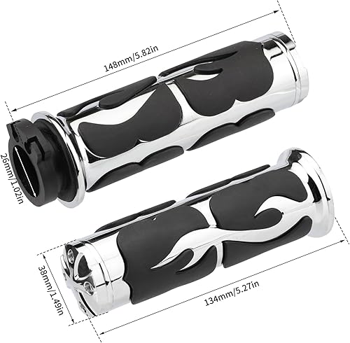 Vista 33 de Empuñaduras de mano para motocicleta de 1 pulgada y 0.984 in, agarre para manillar, acelerador, universal, compatible con Harley Davidson Dyna
