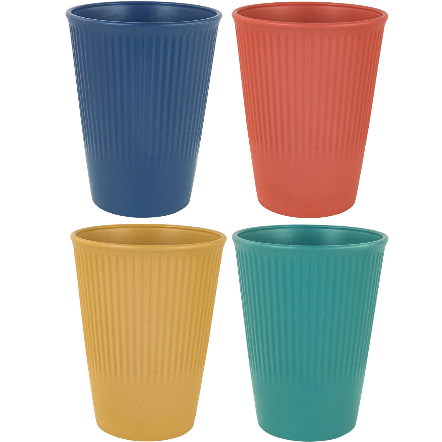 Wheat Straw Reusable Cup - Unbreakable Drinking Sets - Dishwasher Safe Tumbler - Lightweight (4 Color)