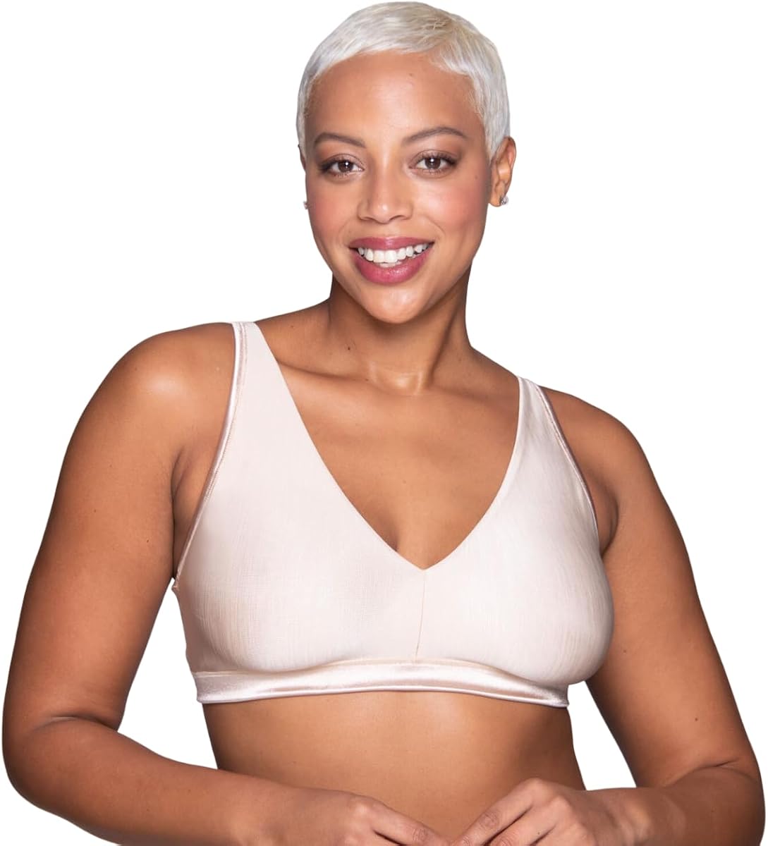 Vanity Fair Womens Illumination Wireless Bralette, S, Rose Beige