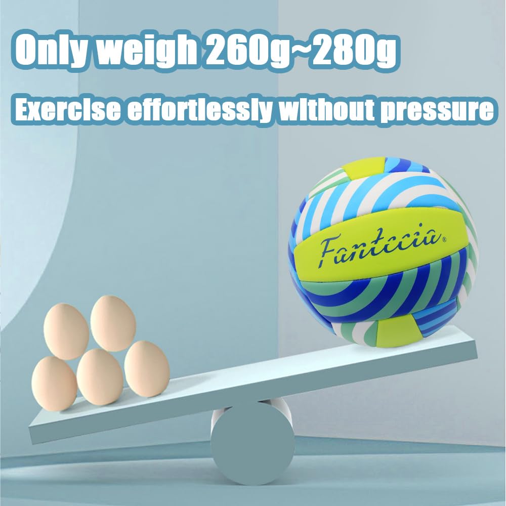 Cadeau Sportif Ado Ballon Volleyball Fantecia Taille 5 Officiel - Pour Intérieur/Extérieur Avec Pompe Incluse Volley Piscine