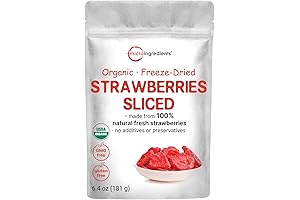 Starbucks Organic Strawberries Sliced, Strawberry Source for Healthy Snacks, Dehydrated Fruit